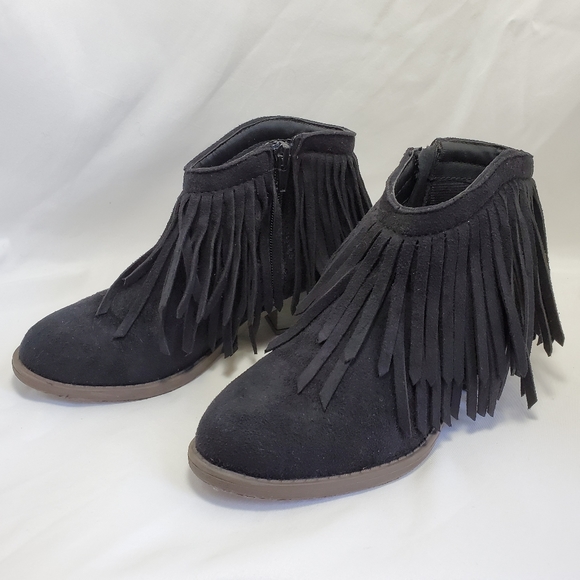 Soda Shoes - Ankle Fringe Boots Soda Black